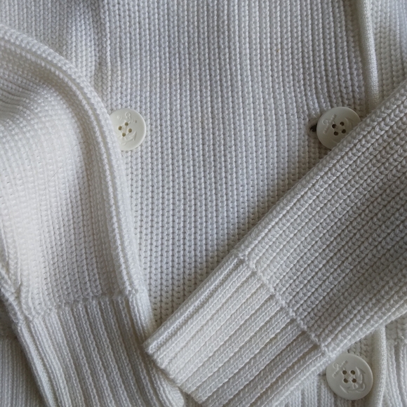 Ralph Lauren Black Label Leather Trimmed Knit Cardigan Size S - Picture 6 of 14